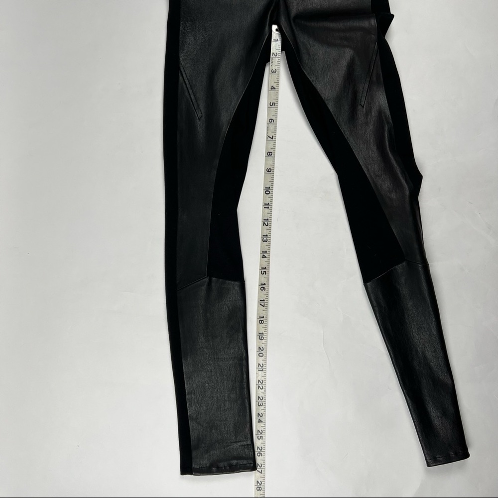 OWO Helmut Lang - Black Lambskin Leather & Cotton Combo Pull on Leggings, Size 2 - Picture 11 of 16
